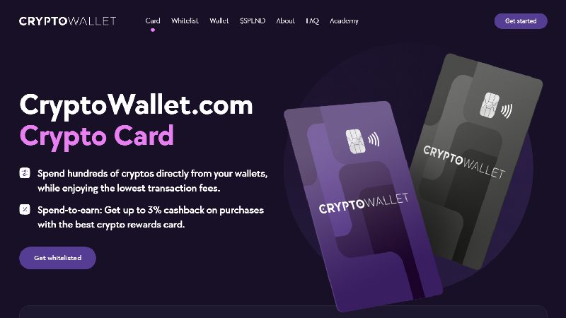 Carte de débit CryptoWallet.com.