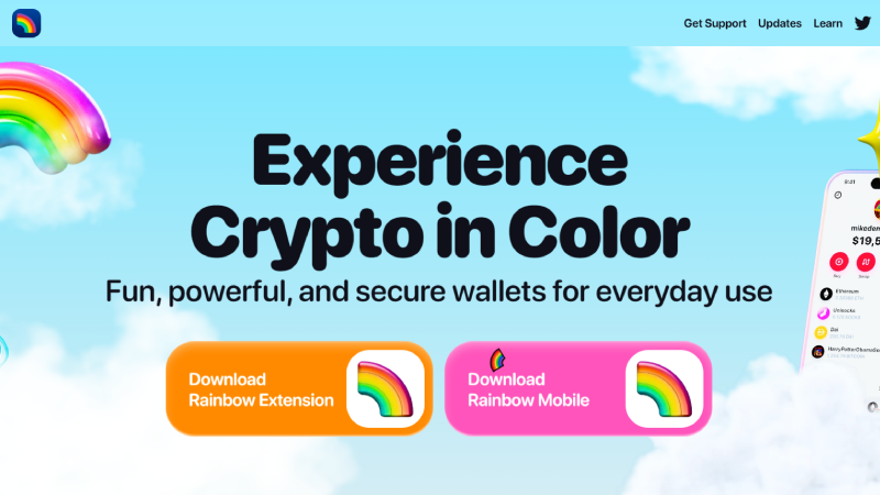 Portefeuille cryptographique anonyme Rainbow sans obligation d'identification.