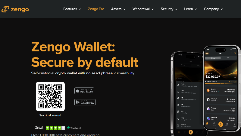 Portefeuille cryptographique anonyme Zengo sans obligation d'identification.