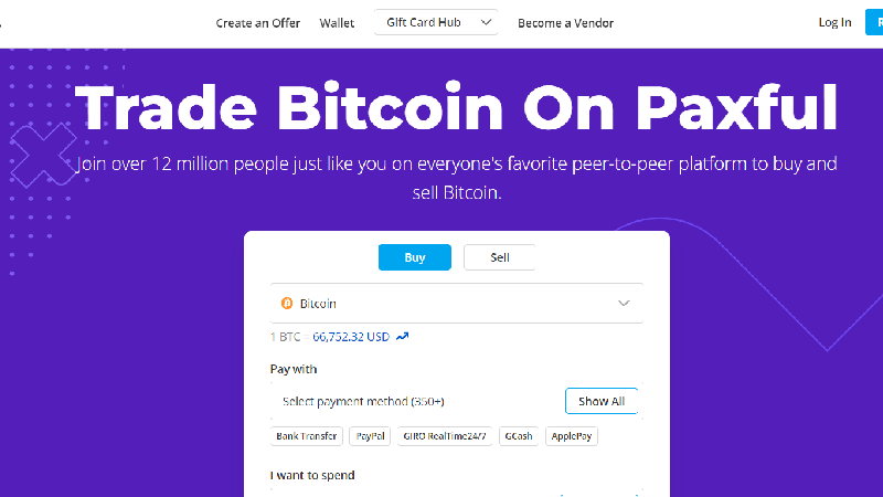 Plate-forme d'échange Paxful-p2p.