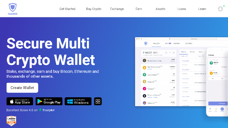 Portefeuille de crypto-monnaie Guarda.