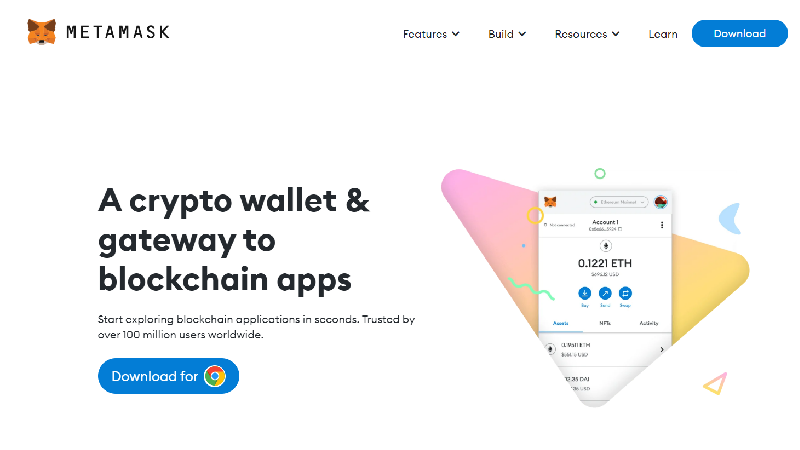 Portefeuille de crypto-monnaie Metamask.