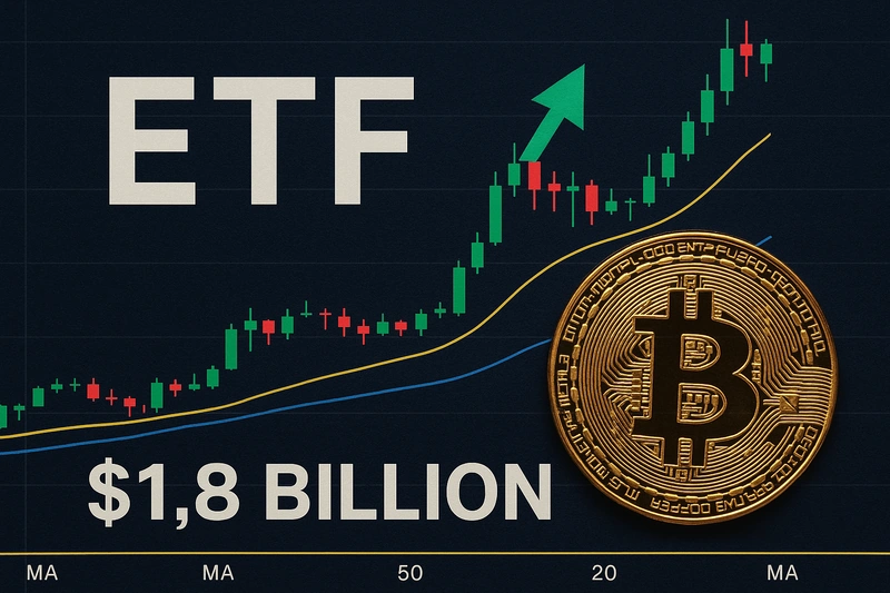Les ETF Bitcoin au comptant américains affichent de solides performances avec 1,8 milliard de dollars d'entrées